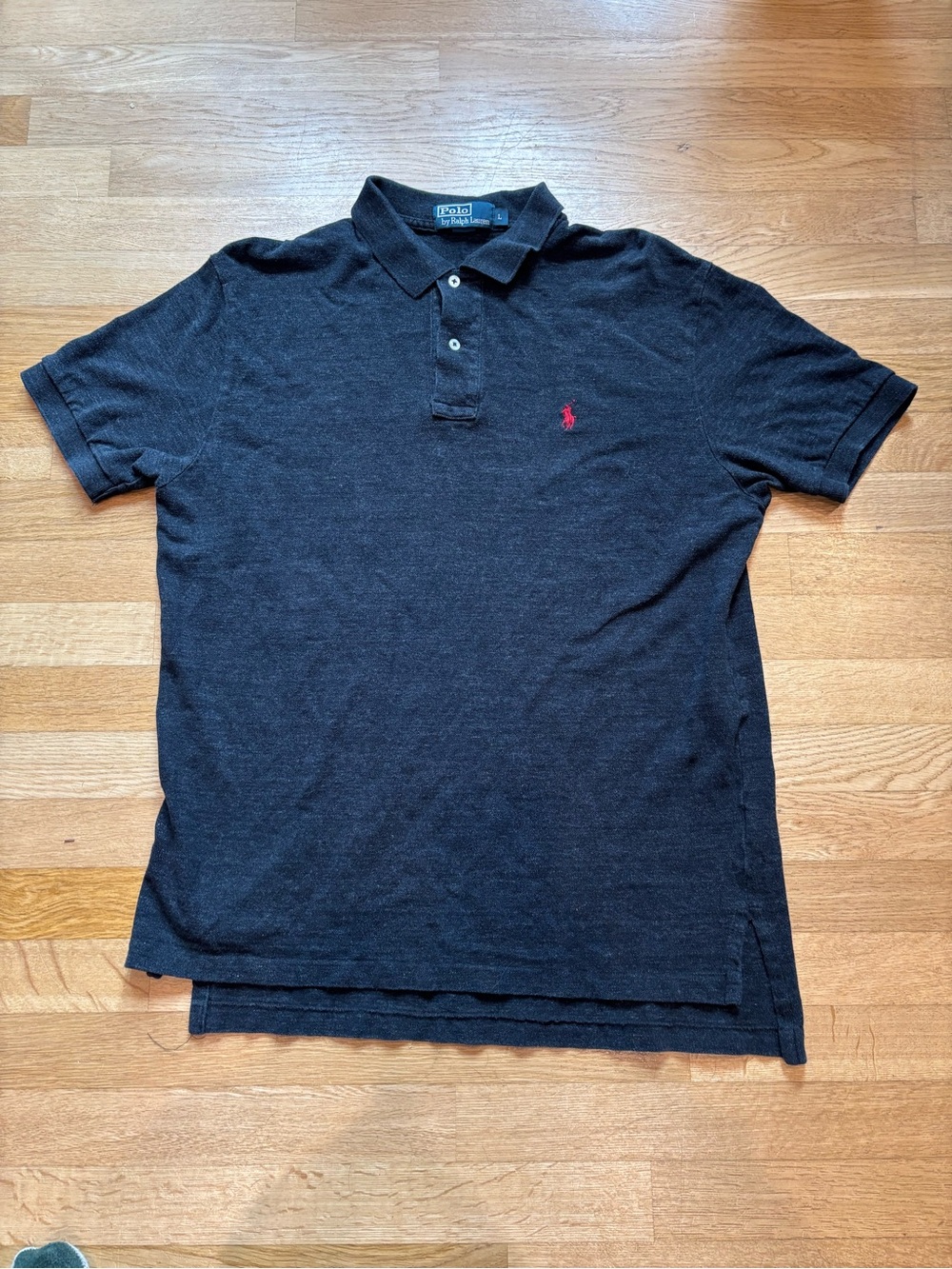 Ralph Lauren Black Polo with Red Pony Embroidery